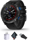 Garmin Descent Mk2i, Watch-Style Dive Computer with Air Integration, Multisport Training Smartwatch, Titanium Carbon Gray DLC with Black Band Bundle with Microfiber Cleaning Cloth + More