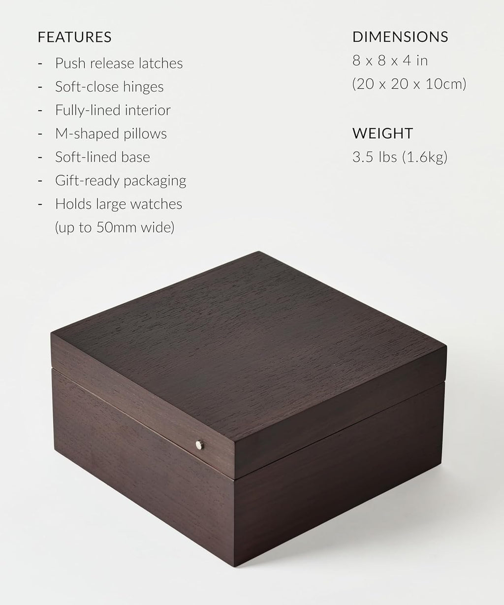 TAWBURY Wooden Watch Box for Men – 6 Watch Box Wood | Wooden Mens Watch Box Rustic | 6 Watch Case for Women & Men | Watch Collection Box for Men | Wrist Watch Storage Case for Men Wood