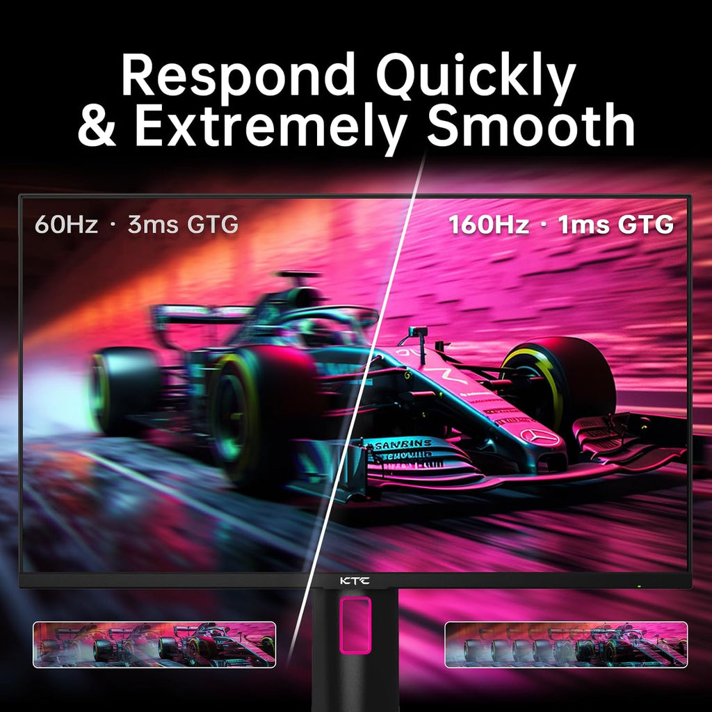 KTC 27' 4K UHD 144Hz Gaming Monitor - Fast IPS Panel 160Hz 1ms GTG, HDR400 132% sRGB, HDMI2.1/DP1.4, VESA Mount, Height/Tilt/Pivot/Swivel Stand, Vertical Monitor Ideal for Gamers, Designers