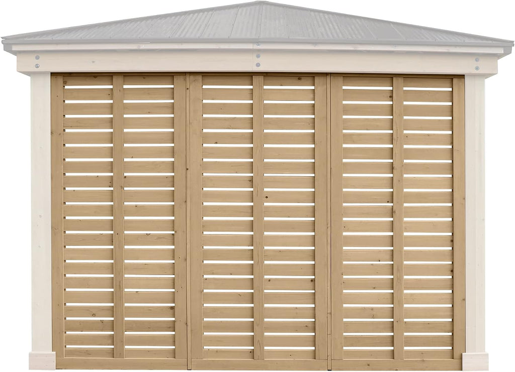 Yardistry 10' Meridian Wooden Privacy Wall, Fits One Side of 10' Meridian Gazebos, Cedar