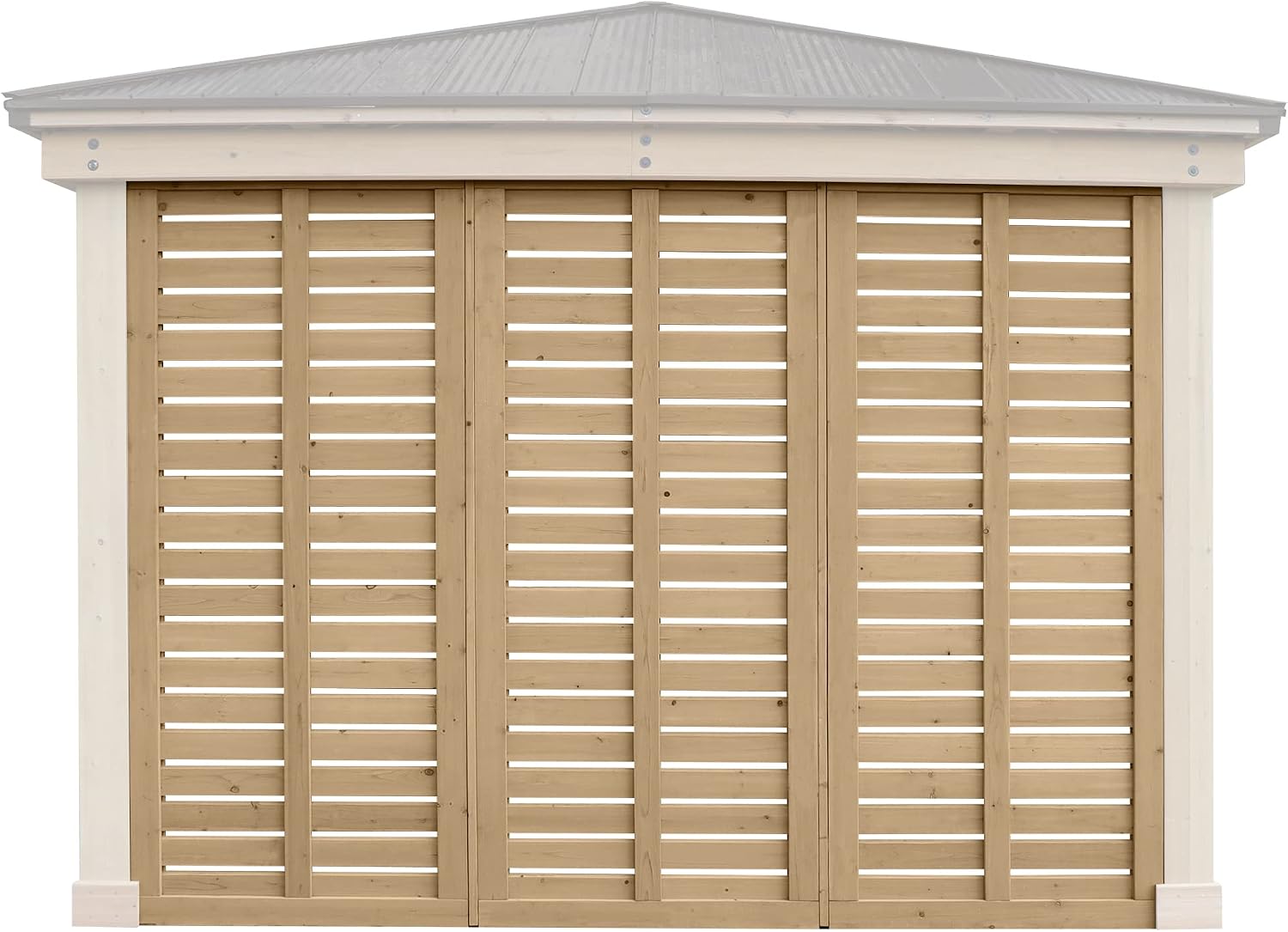 Yardistry 10' Meridian Wooden Privacy Wall, Fits One Side of 10' Meridian Gazebos, Cedar