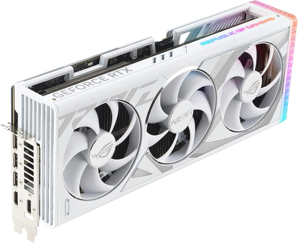 ASUS ROG Strix GeForce RTX™ 4080 Super White OC Edition Gaming Graphics Card (PCIe 4.0, 16GB GDDR6X, DLSS 3, HDMI 2.1a, DisplayPort 1.4a, Vapor Chamber, Power Sensing, Aura Sync)