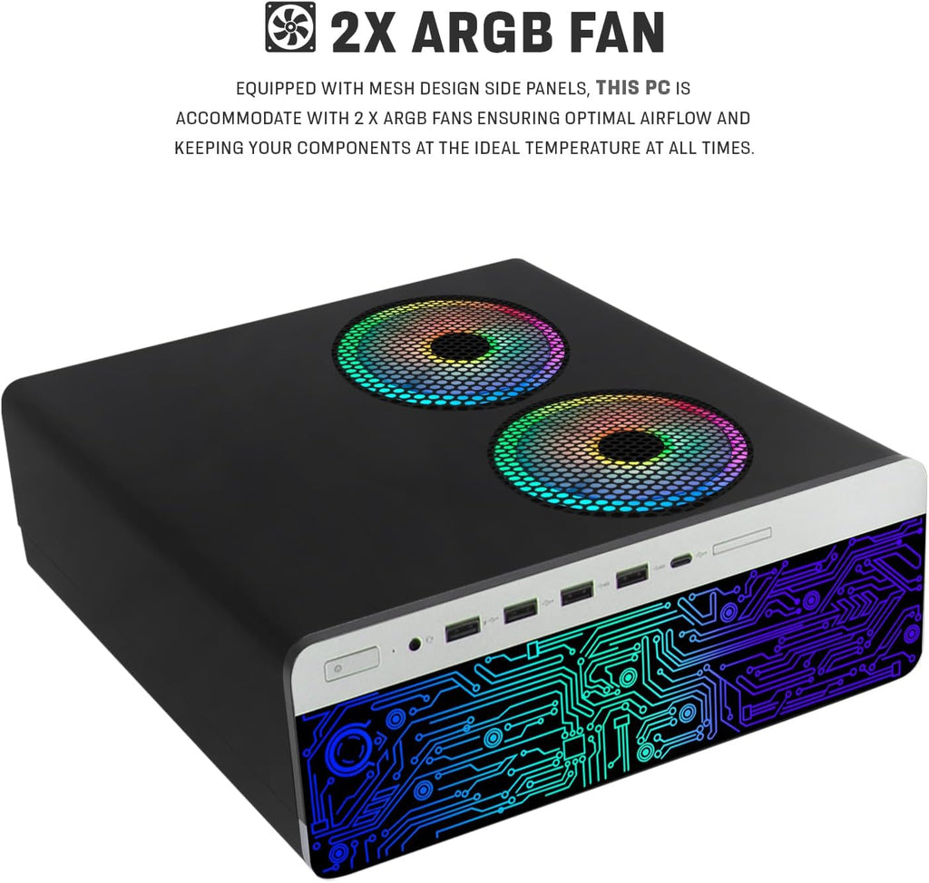 TechMagnet HP G4 Desktop RGB Computer PC Intel i7-8th Gen, 16GB DDR4 Ram 512GB SSD, Dual 24-inch Curved Monitor, RGB Speaker, Gaming Keyboard Mouse, 2X ARGB Fan WiFi, Windows 11 (Renewed)