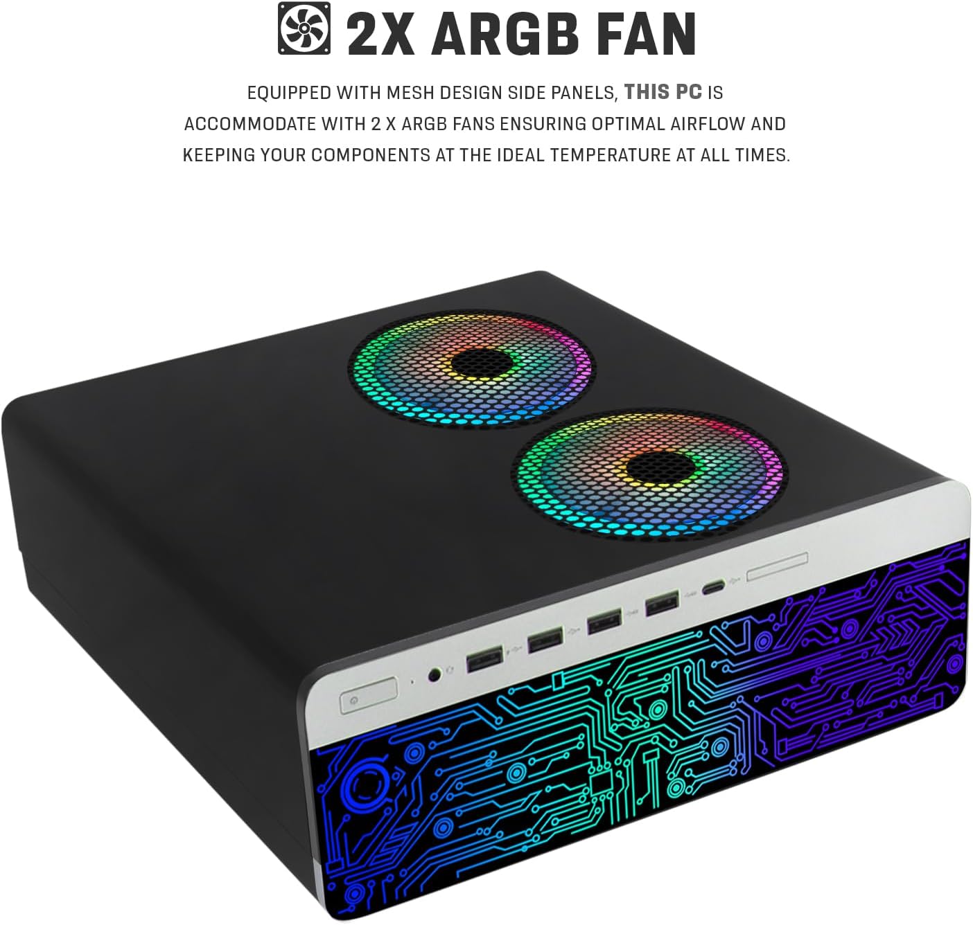 TechMagnet HP G3 Desktop RGB Computer PC Intel i7-6th Gen, 16GB DDR4 Ram 512GB SSD, Dual 24-inch Monitor, RGB Speaker, Gaming Keyboard Mouse, 2X ARGB Fan WiFi, Windows 11 Pro (Renewed)