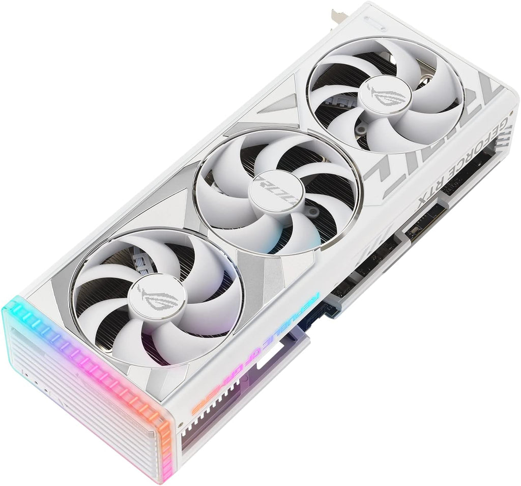 ASUS ROG Strix GeForce RTX™ 4080 Super White OC Edition Gaming Graphics Card (PCIe 4.0, 16GB GDDR6X, DLSS 3, HDMI 2.1a, DisplayPort 1.4a, Vapor Chamber, Power Sensing, Aura Sync)