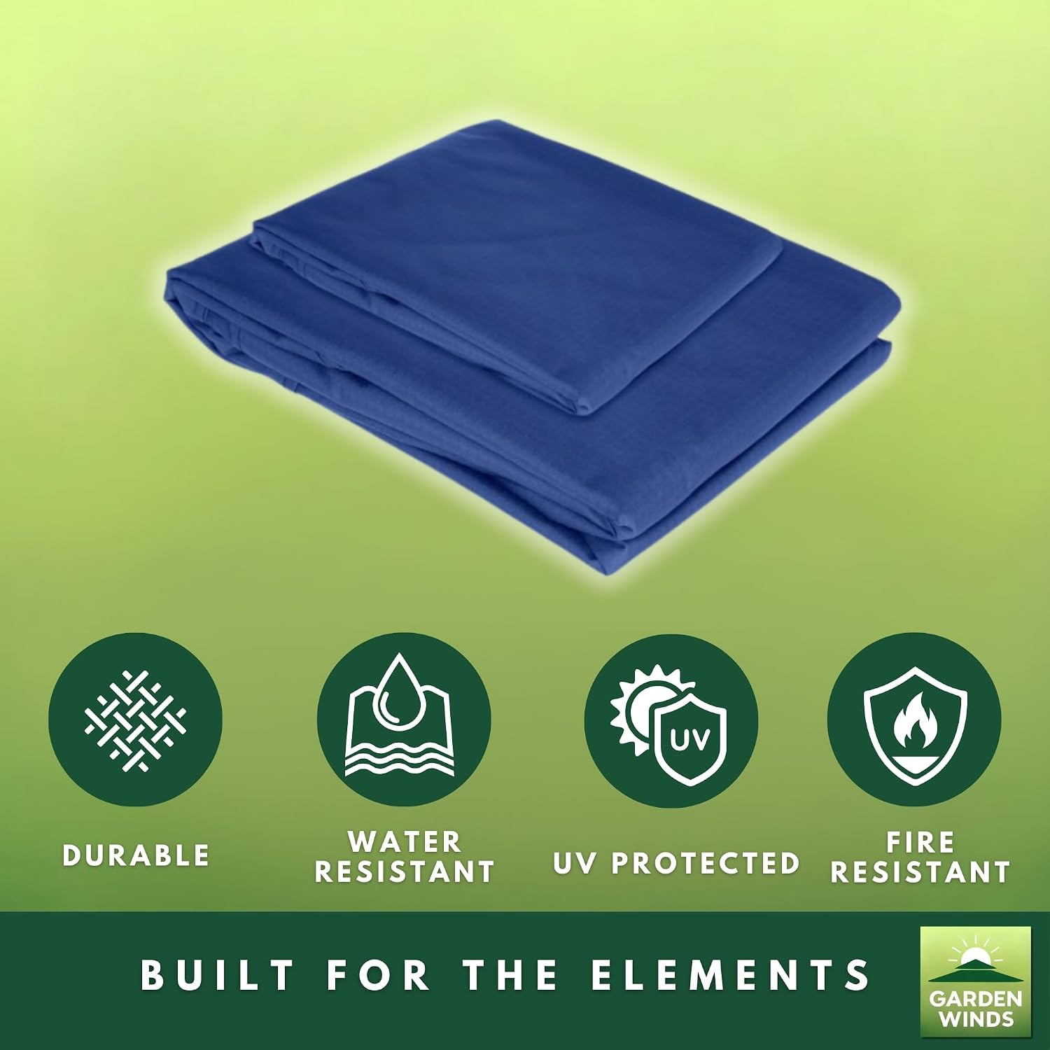 Garden Winds Reinforced RipLock 350 Replacement Canopy Top Cover Compatible with Cottleville 10' x 10' Gazebo Model GFS00744A - True Navy