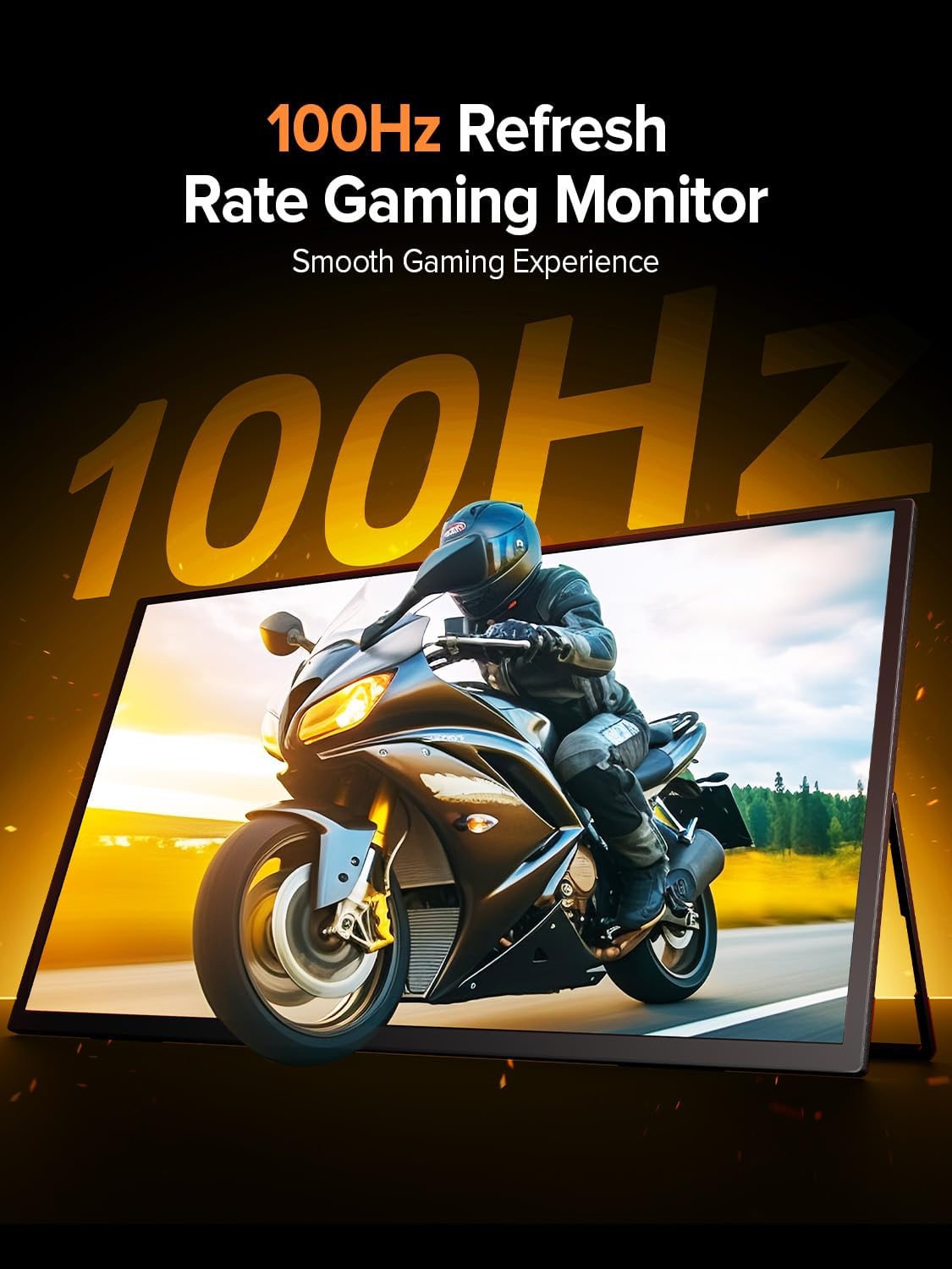 EVICIV Portable Monitor 100Hz 21.5', 100% DCI-P3 QLED Portable Gaming Monitor, 1ms FreeSync, 400Nits, USB-C & HDMI, VESA & Stand, Large Travel Second Screen for Laptop, Computer, Game Consoles