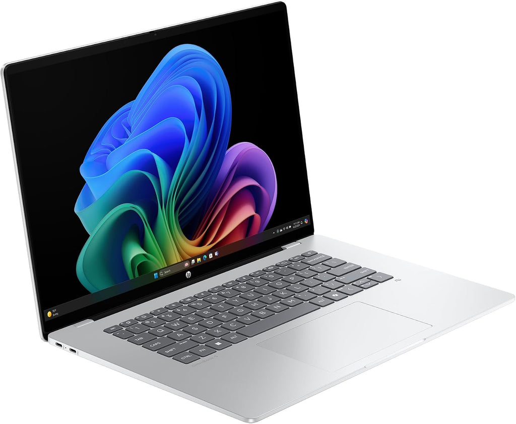 HP OmniBook 5 16 inch Next Gen AI PC, 2K Touchscreen, Snapdragon X Plus X1P-42-100, 16 GB RAM, 512 GB SSD, Qualcomm Adreno GPU, Windows 11 Home, Glacier Silver, 16-fb0000nr