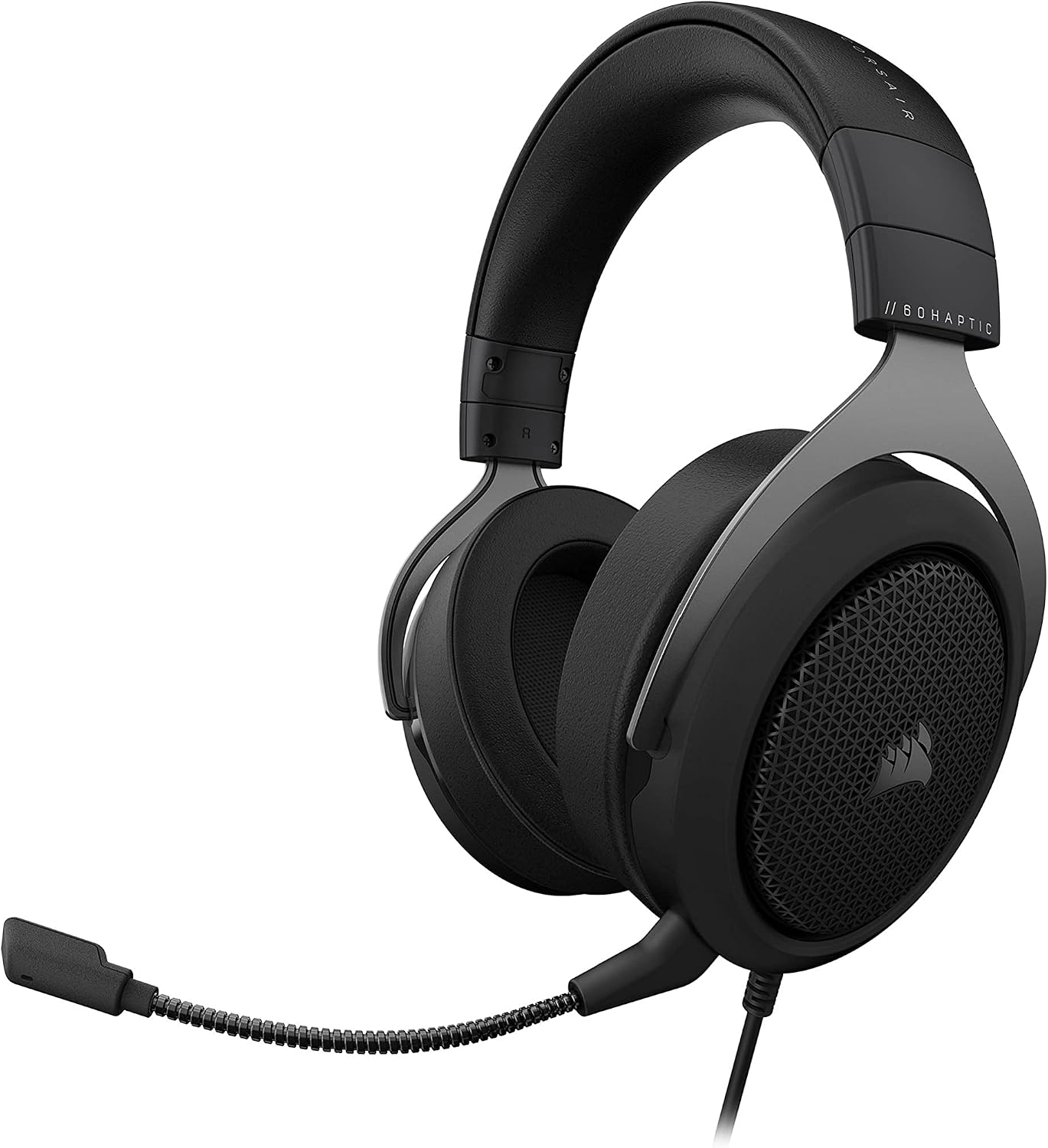 Corsair HS60 HAPTIC Stereo Gaming Headset with Haptic Bass - Taction Technology - Discord Certified - iCUE Compatible - PC - Carbon