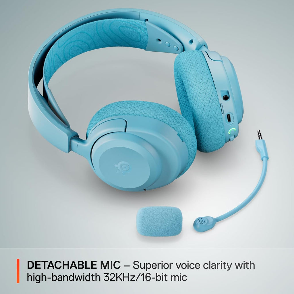 SteelSeries Arctis Nova 3X Wireless Multi-Platform Gaming Headset — Mobile App Control — 40 HR Battery — Neodymium Magnetic Drivers — 2.4GHz/Bluetooth — Xbox, PS5, PC, Switch, Mobile — Aqua