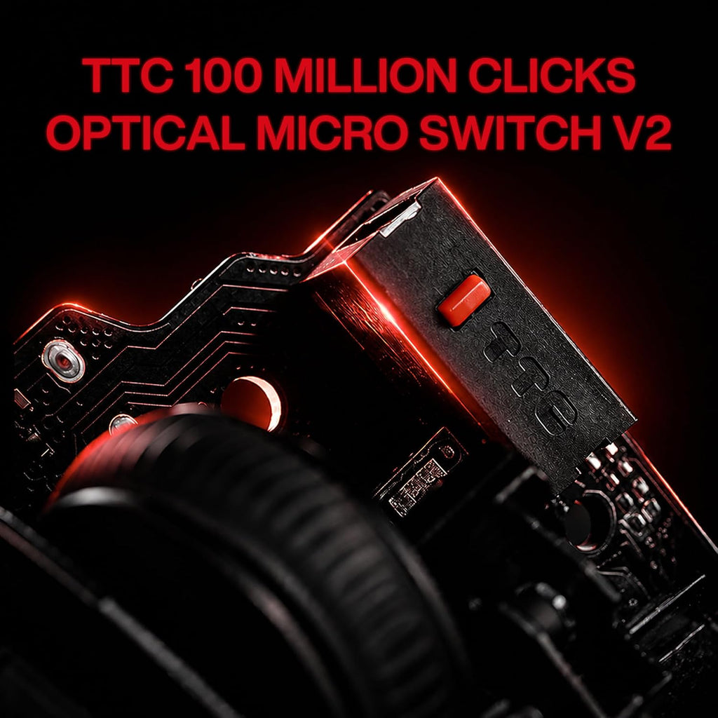 Angry miao AM Infinity Wireless Gaming Mouse, 49g Magnesium-Aluminum, PAW3950 30K DPI, 8K Polling, Anti-Double Click Optical-Micro Switches, Hot-Swap Battery, Tri-Mode RGB Programmable Mouse for FPS