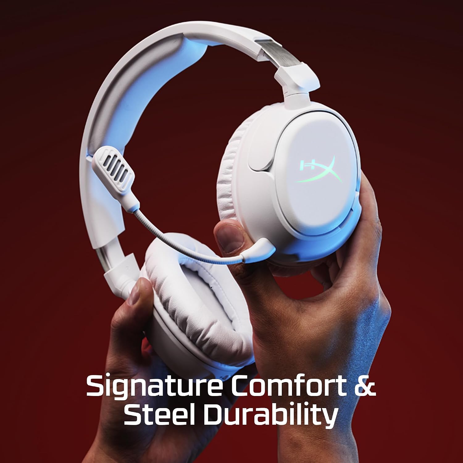 HyperX Cloud Flight 2 – Wireless Gaming Headset, Customizable RGB Lighting with Removable Earcup Plates, up to 100 Hours of Battery Life, 2.4GHz & Bluetooth, Multi-Platform Compatibility - Black