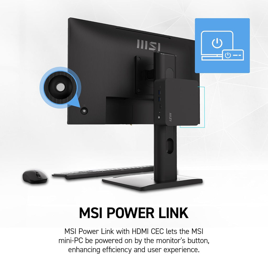 msi PRO MP272 E14C 27-inch IPS 1920 x 1080 (FHD) Office Monitor, 144Hz, Free-Synch, HDMI, Type C (15W Power Delivery), VESA Mountable, Tilt, Speaker, 4-Side Slim Bezel 1ms, Black