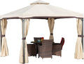 Christopher Knight Home CKH Outdoor Gazebo Canopy with Net Drapery, Beige