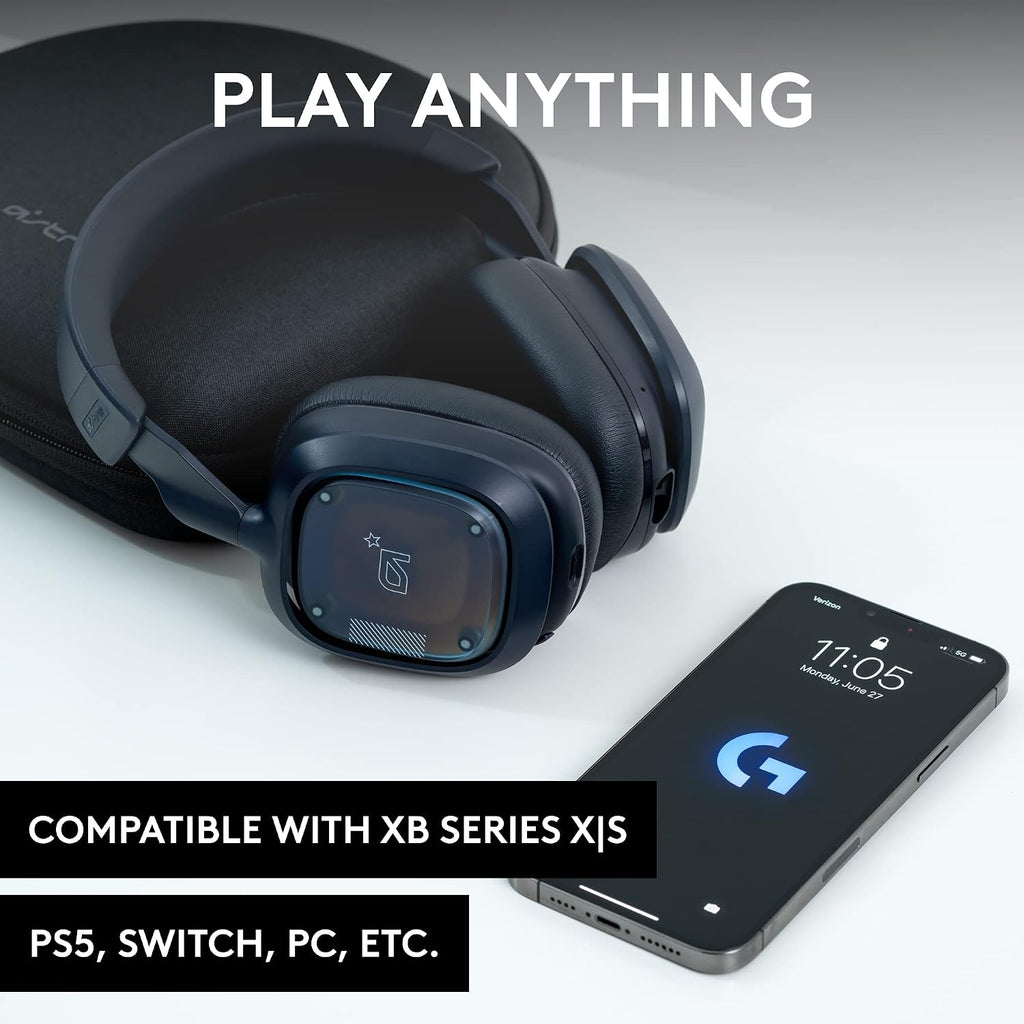 Logitech G Astro A30 Lightspeed Wireless Gaming Headset, Bluetooth Enabled, Dolby Atmos, Detachable Boom, 27h Battery, USBC Charging, for PS5, PS4, Xbox, Nintendo Switch, PC, Android - Blue