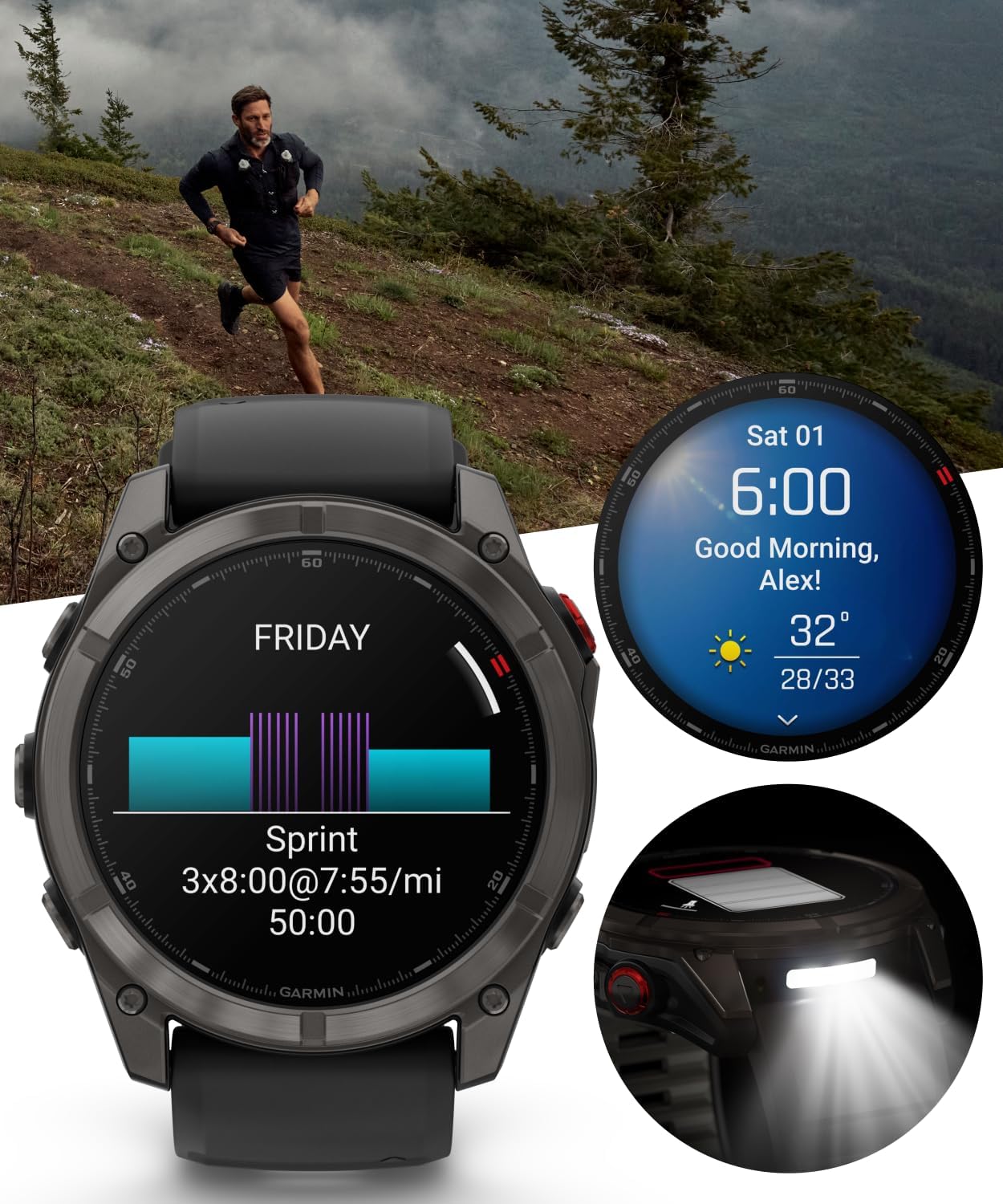 Garmin Fenix 8 Pro 51mm AMOLED Sapphire Premium Connected Multisport GPS Smartwatch, inReach Technology, Carbon Gray DLC Titanium w/Black Silicone Band with Black Earbuds Bundle