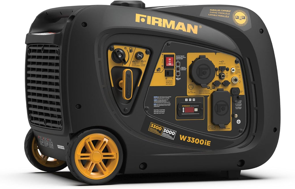 FIRMAN W03082 Inverter Portable Generator 3300W Electric Start, Whisper Series Quiet Power Supply, Parallel Ready RV Ready 120V, Camping, Tailgating, Outdoor Recreation, Emergency Backup Use