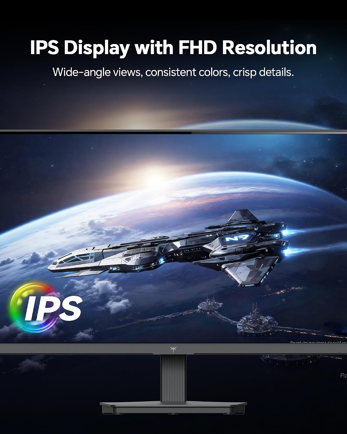 KTC H24B9S 24 Inch Computer Monitor, FHD 144Hz Gaming Office Monitor with IPS Panel, Adaptive Sync, 1500:1 Contrast, 116% sRGB, HDMI Display Port, Tiltable, Eye Care Screen for Work Gamer, Black
