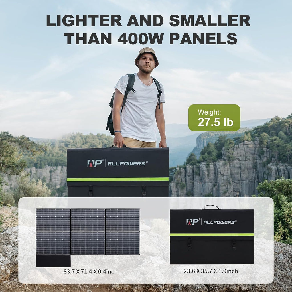 ALLPOWERS R1500 LITE Portable Power Station,1600W/1056Wh LiFePO4 Solar Generator, Solar Power with UPS Function, Fast Charging (R1500 LITE+SP039-600W)