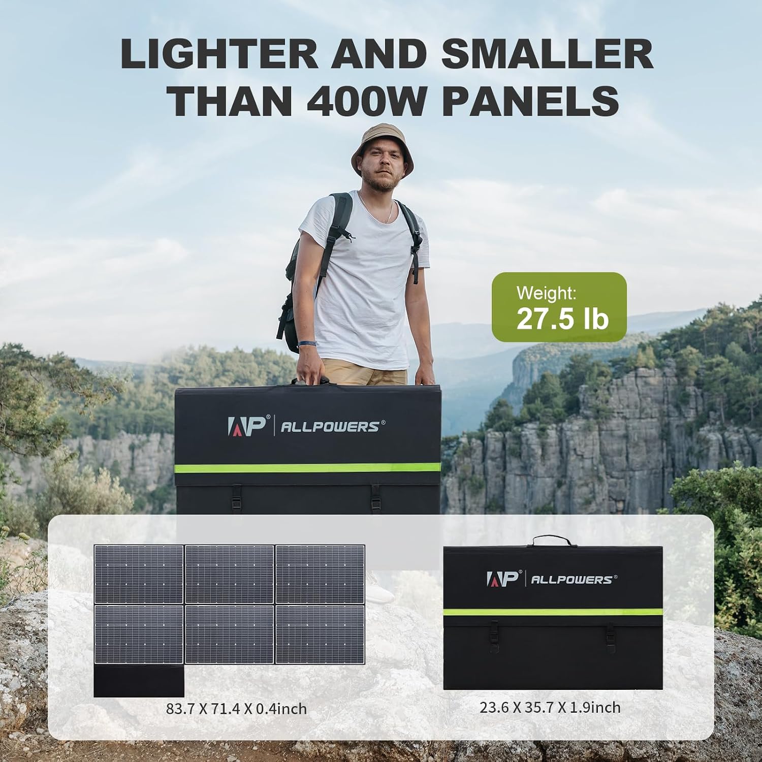 ALLPOWERS R1500 LITE Portable Power Station,1600W/1056Wh LiFePO4 Solar Generator, Solar Power with UPS Function, Fast Charging (R1500 LITE+SP039-600W)