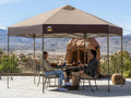 CROWN SHADES 14x14 Pop up Gazebo, Patented Center Lock 6-Sided Portable Gazebo, Easy Set Up, 300D Silver-Coated Fabric UV Resistant, Pop Up Canopy Tent for Patio, Outdoor Activities, Beige&Coffee