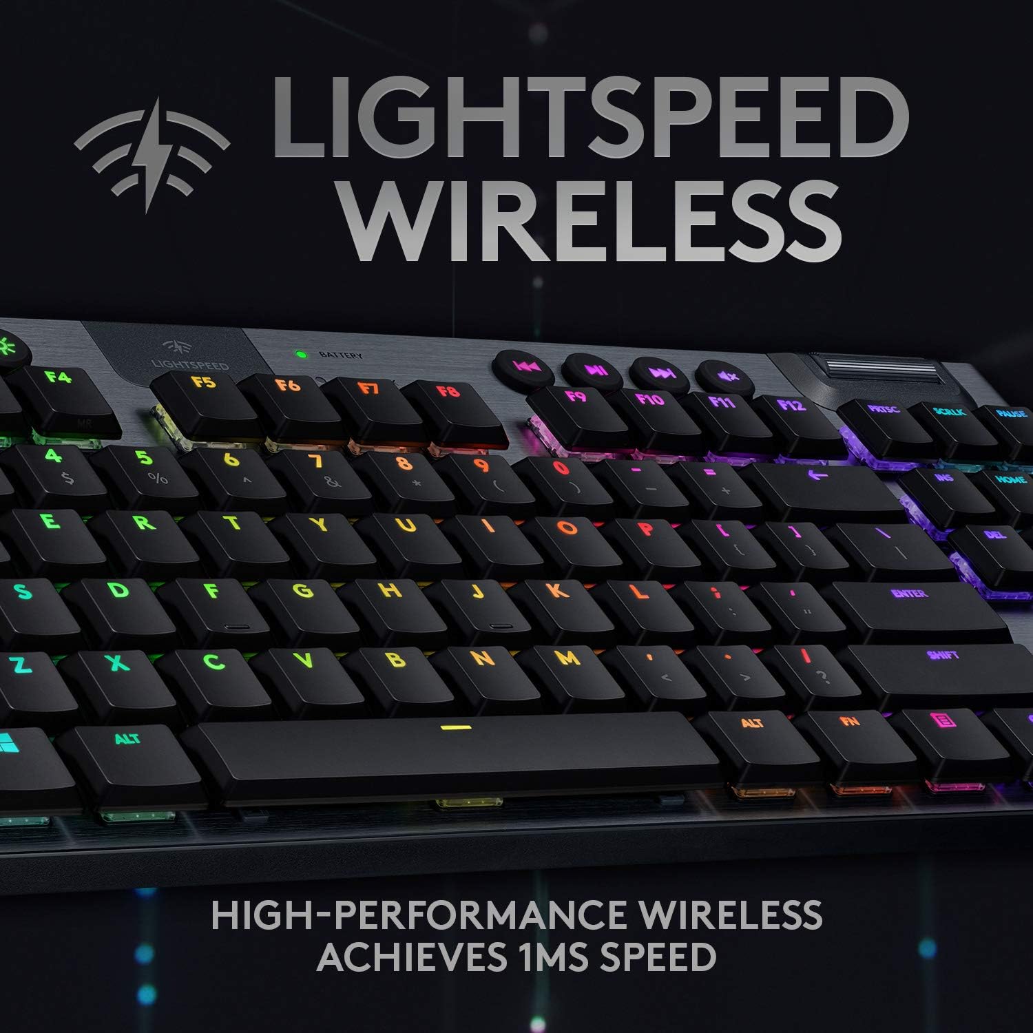 Logitech G915 TKL Tenkeyless Lightspeed Wireless RGB Mechanical Gaming Keyboard, Low Profile Switch Options, LIGHTSYNC RGB, Advanced Wireless and Bluetooth Support - Tactile (Renewed)