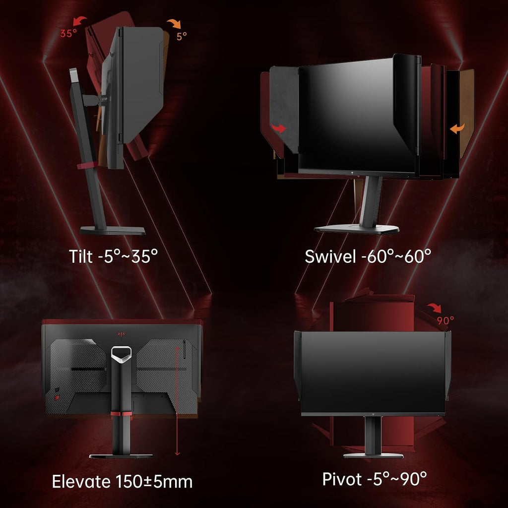 KTC 27 Inch Gaming Monitor 27M1, 1440p 200Hz Computer Monitor with Built-in Sperkers, Up to 210Hz, 2K QHD Fast IPS, Adaptive Sync, 130% sRGB, ΔE＜2, Height Adjustable Monitors with Shielding Hood