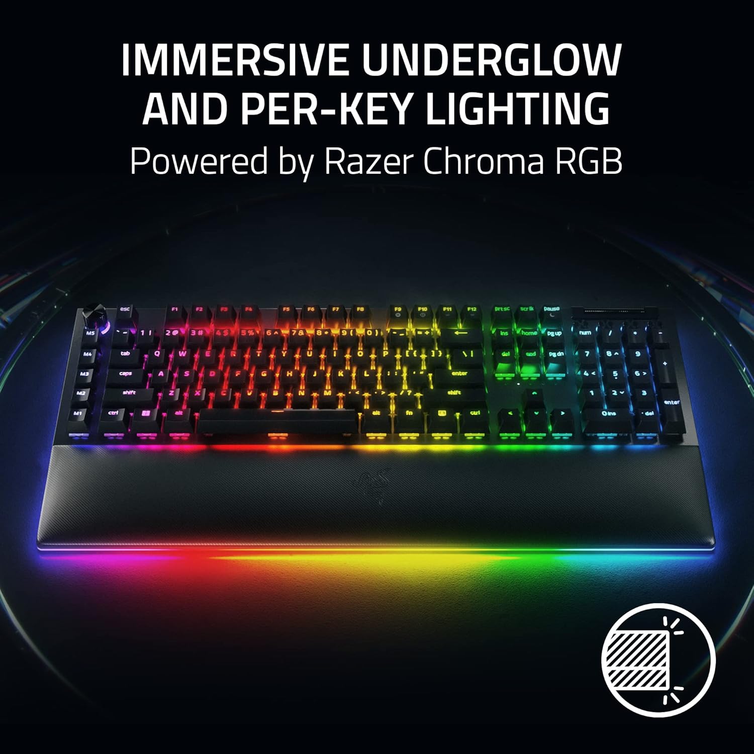 Razer BlackWidow V4 Pro Wired Gaming Keyboard: Yellow Switches - Linear & Silent - Chroma RGB - Black (Renewed)
