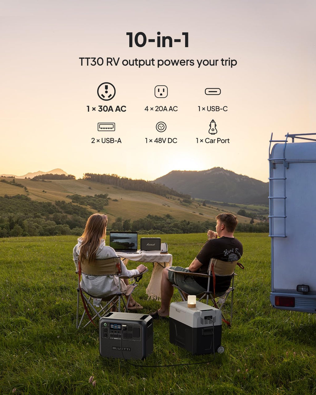 BLUETTI AC200L Solar Generator with 2 200W Solar Panel (Ship Separately), 2048Wh LFP Battery Backup w/ 4 2400W AC Outlets (3600W Power Lifting), Portable Power Station for Camping, Home Use, Emergency