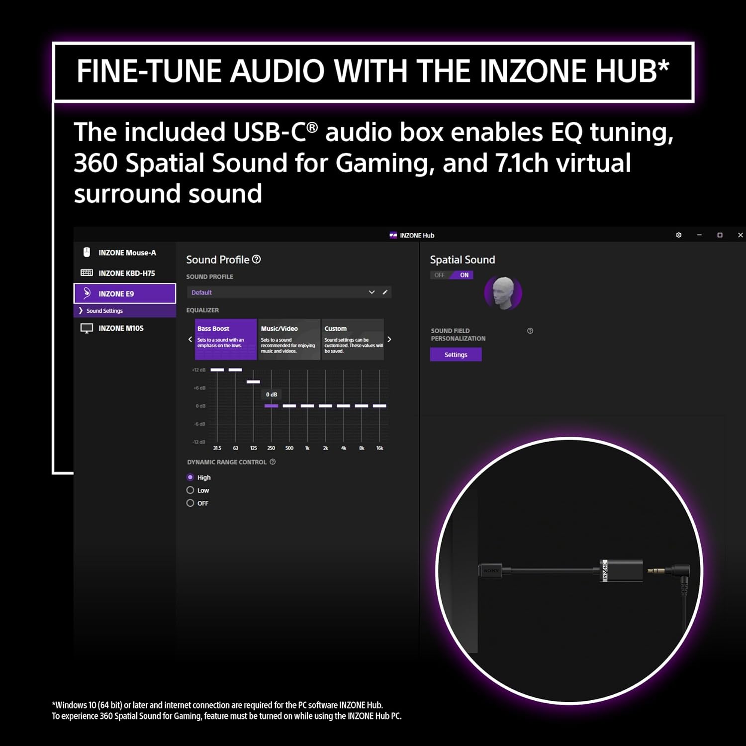 Sony INZONE E9 Wired in-Ear Monitor for Gaming, Tuned for FPS Games, Sound Isolating Earbuds, Comfortable Fit, Low Profile Design, 360 Spatial Sound, Case Included, Developed with Fnatic, White