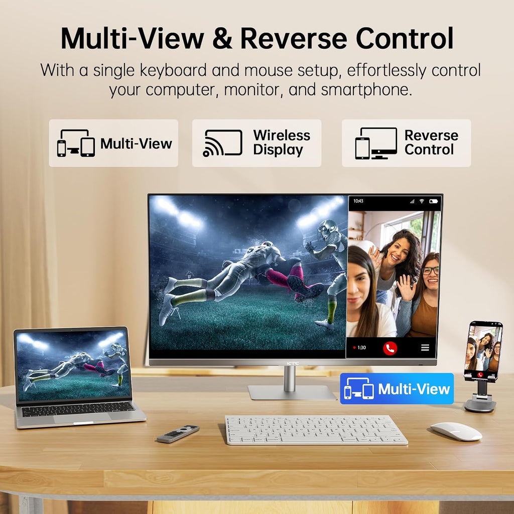 KTC 32 Inch 4K Smart Monitor with Google TV System 3840 * 2160P Netflix Licensed Type C 65W PD Speakers 5W*2 Dolby Audio Hey Google Voice Remote HDR WiFi Bluetooth VESA Tiltable 32 in Smart TV