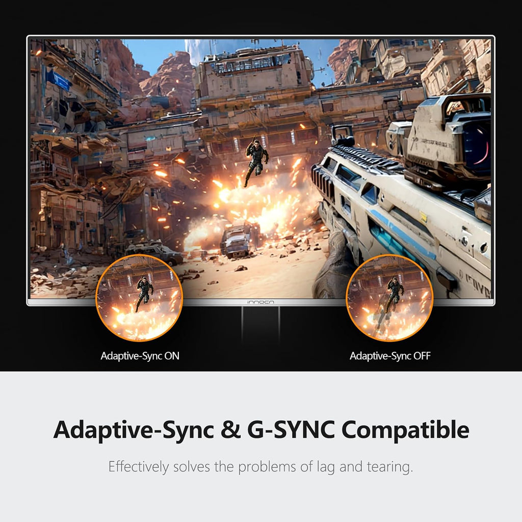INNOCN 27' OLED 2K QHD 2560 x 1440p 500Hz Gaming Monitor, Gaming Console Ready, VRR, G-SYNC Compatible, HDR 500, 0.03ms, FPS/RTS, HDMI 2.1, DP, Speaker, Pivot Adjustable Stand - GA27M1Q