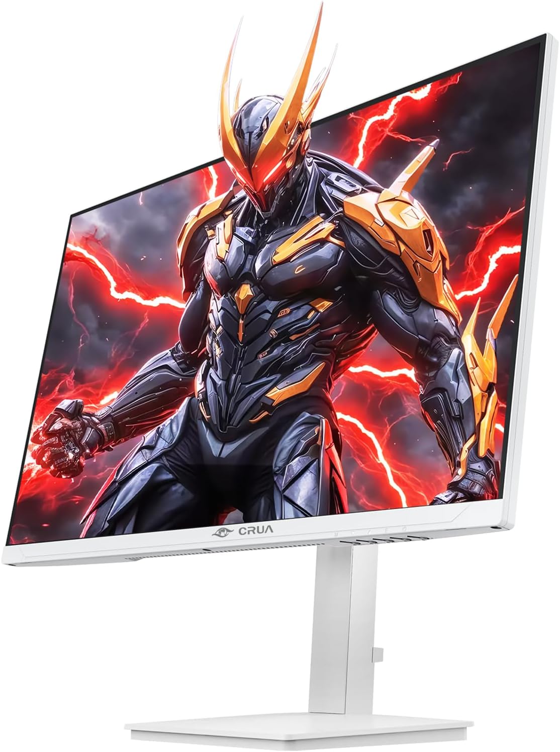 CRUA 27' Gaming Monitor, 144Hz 4K UHD(3840*2160P) IPS Screen, Supports Height/Pivot/Rotating/Tilt Adjustable Vertical Monitor, AMD Freesync, 120% sRGB, Built-in Speakers, Wall Mountable Installs-White