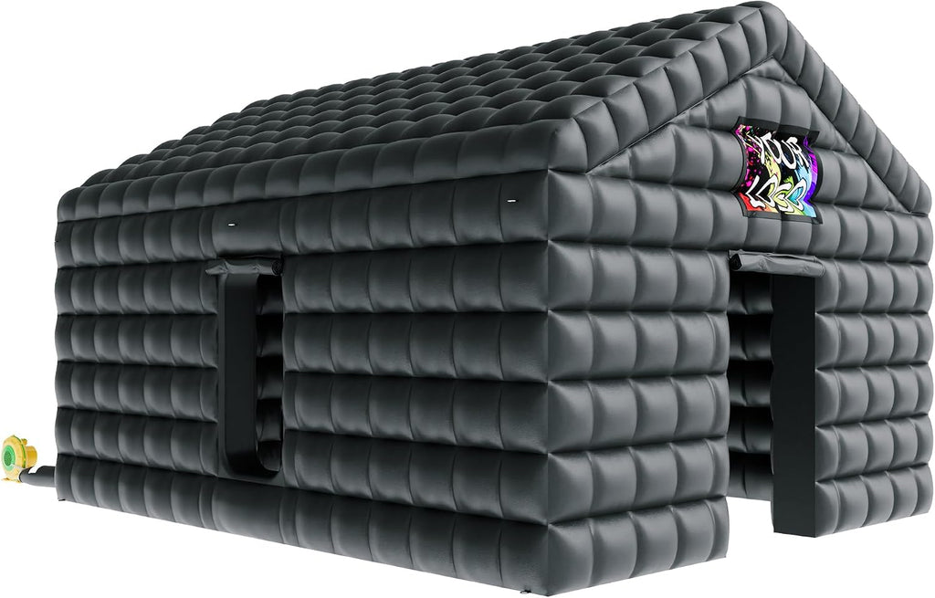 SPECRAFT 20x16x14 FT Large Inflatable Nightclub, Inflatable Tent for Parties with 2 Sides Escape Doors, Party Tent for Birthday Party/Outdoor Events, Black