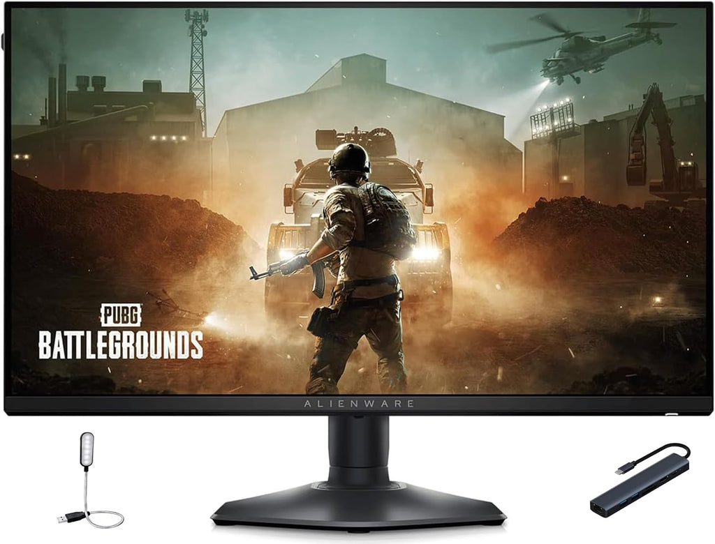 Alienware Gaming Monitor AW2523HF 24.5'' IPS LED FHD 360Hz Display, AMD FreeSync Monitor (USB, HDMI),Height/Tilt/Swivel/Pivot Adjustability, Dark Side of The Moon with HEX Accessories