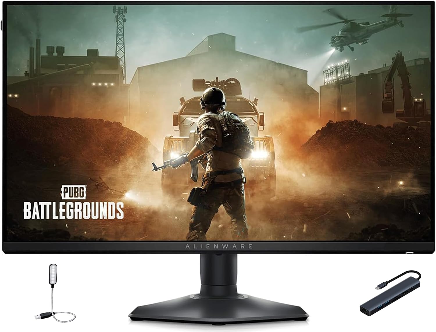 Alienware Gaming Monitor AW2523HF 24.5'' IPS LED FHD 360Hz Display, AMD FreeSync Monitor (USB, HDMI),Height/Tilt/Swivel/Pivot Adjustability, Dark Side of The Moon with HEX Accessories