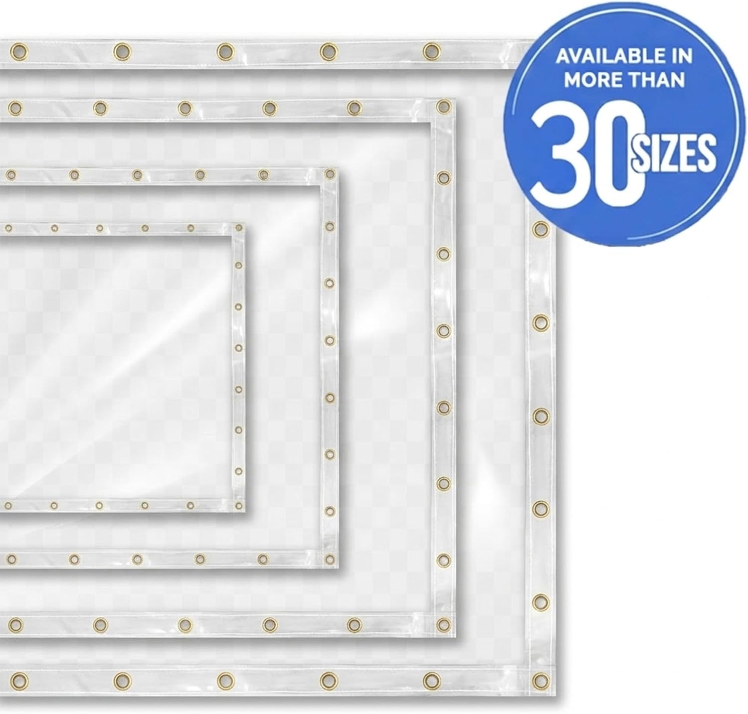 Covers & All Outdoor Clear Curtains for Patio Waterproof – 18 oz Outdoor Tarp Clear Vinyl Curtains, Gazebo Curtains with Brass Grommets for Pergola, Porch & Patio Walls for Winter (15 x 10 ft)