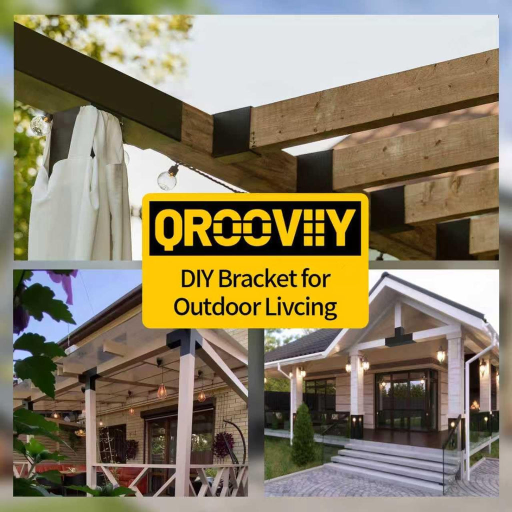 Pegola Bracket Kits 2PacK,3-Way T-Shaped Horizontal Woodwork Brackets for 6'x6' (Actual:5.5'x5.5') Lumber,DIY Metal Wood Beam Brackets for Patio Pavilion,Log Cabin Outdoor Kitchen with Screws