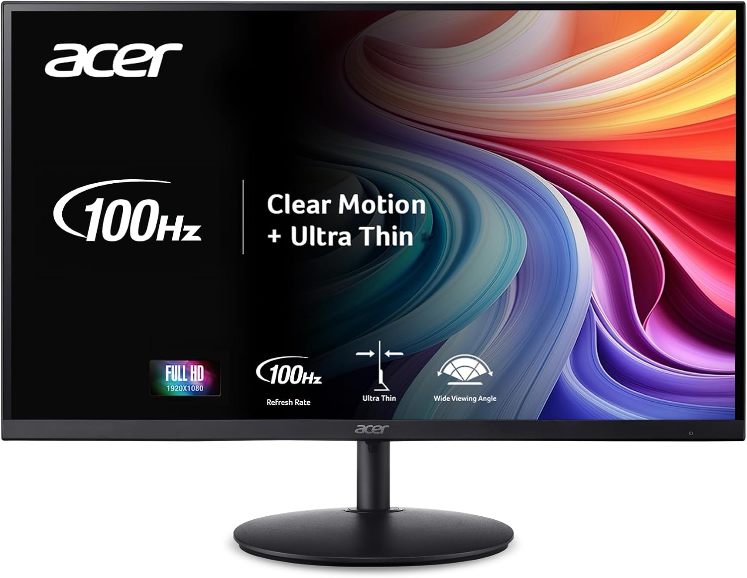 Acer SH322Q Hbih 31.5' Full HD (1920 x 1080) Ultra-Thin Gaming Office Monitor | Adaptive-Sync Support (FreeSync Compatible) | Up to 100Hz Refresh | 1ms (VRB) | Adjustable Stand | HDMI & VGA Ports