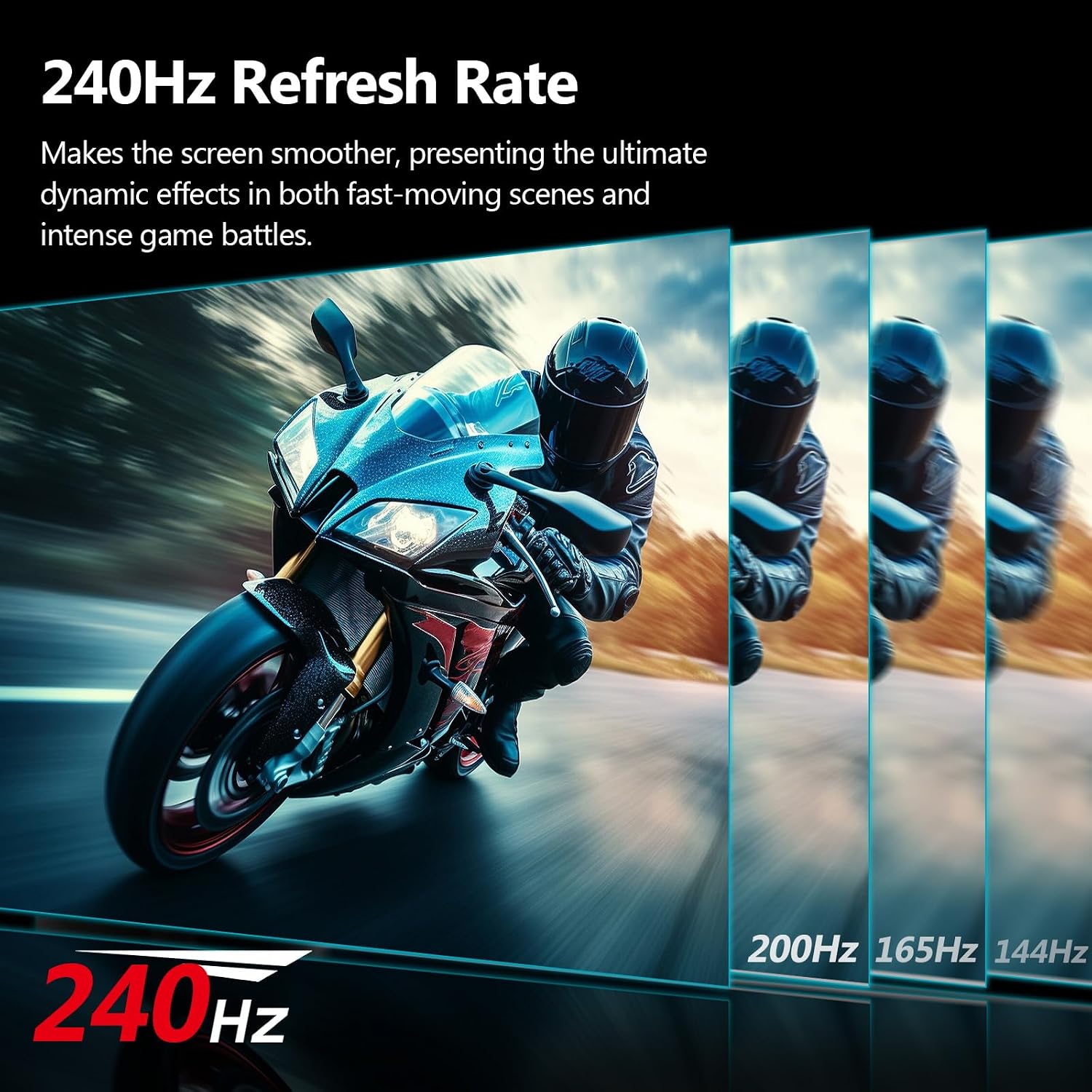 24.5' Gaming Monitor 240Hz, Z-Edge UG25F FHD 1920x1080 Computer Monitor, 1ms Frameless LED, Contrast Ratio 5000:1