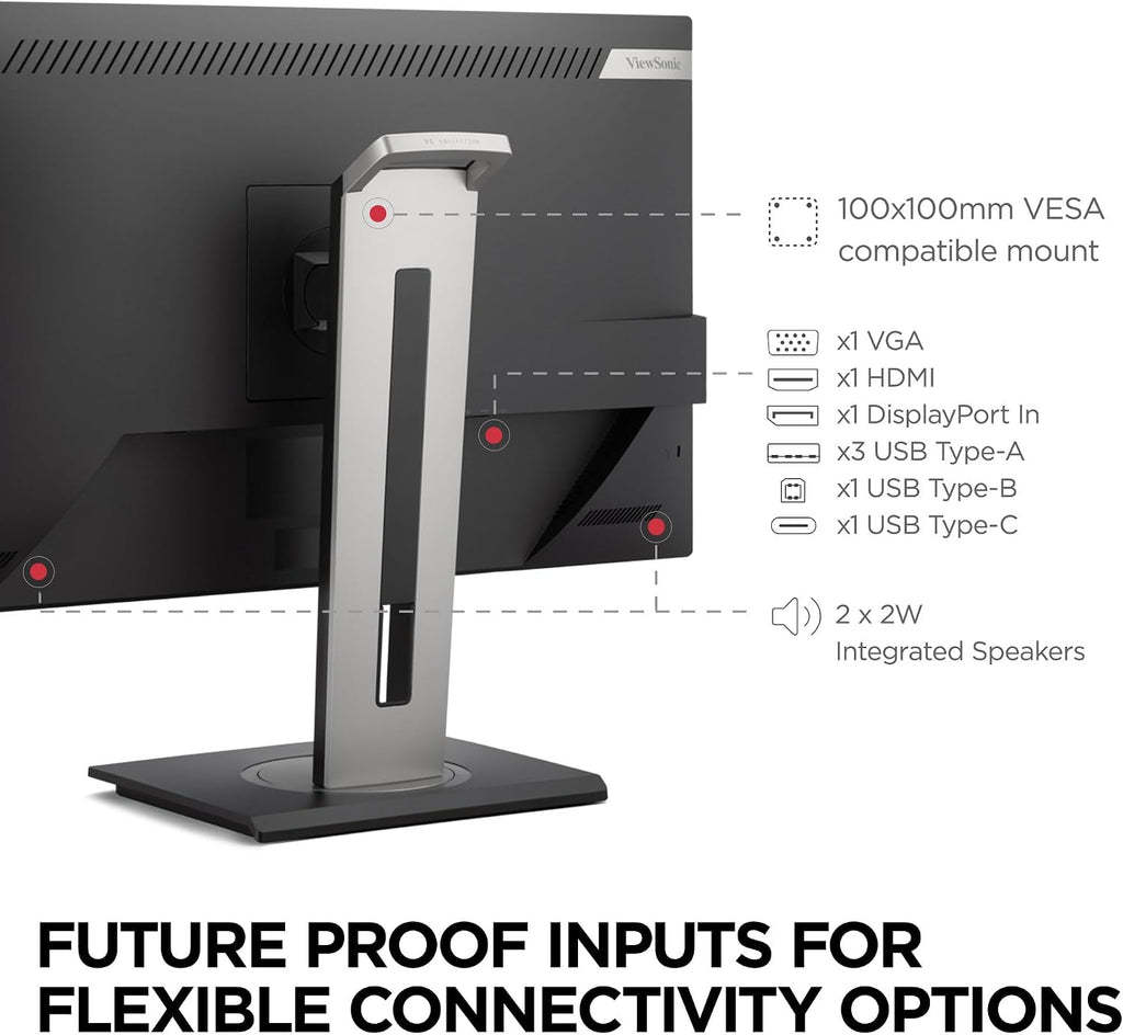 ViewSonic VG2748A-2K 27 Inch 1440p Monitor, IPS with Ambient Light Sensor and Privacy Alert for Smooth Home and Office Productivity, Advanced Ergonomics, HDMI, USB Hub, and DisplayPort Inputs