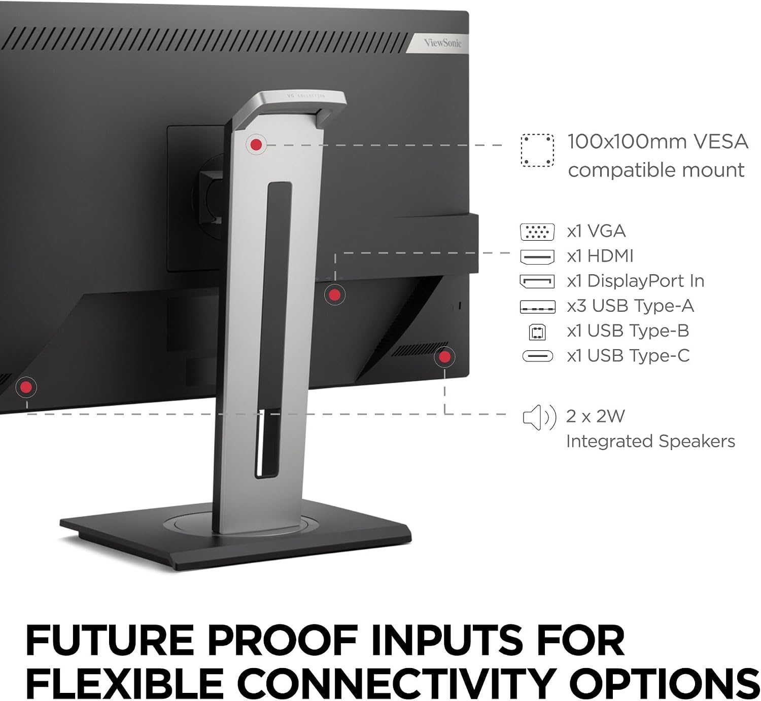 ViewSonic VG2748A-2K 27 Inch 1440p Monitor, IPS with Ambient Light Sensor and Privacy Alert for Smooth Home and Office Productivity, Advanced Ergonomics, HDMI, USB Hub, and DisplayPort Inputs