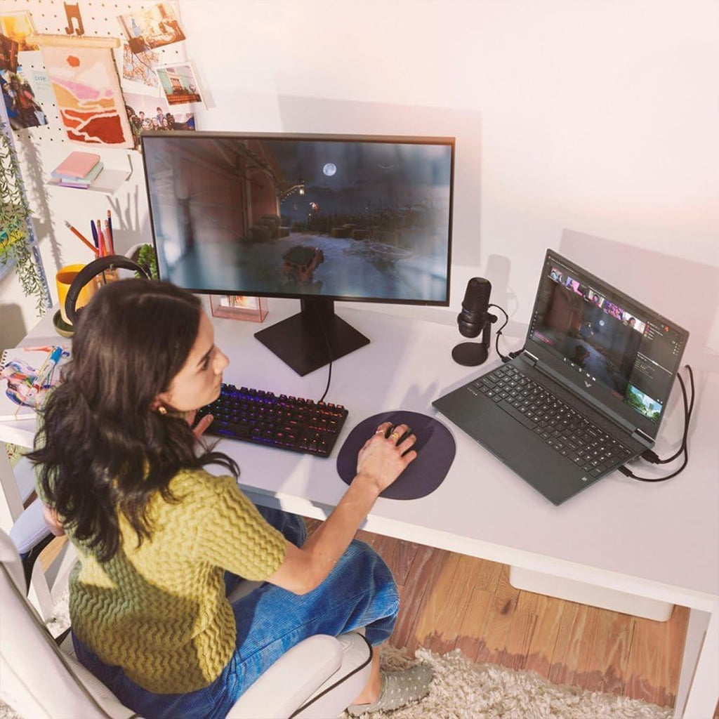 HP Victus 144Hz 15.6' FHD Gaming Laptop, AMD Ryzen 5 7535HS Processor, Radeon RX 6550M (Beats Nvidia GeForce RTX 3050), 8GB RAM 512GB SSD, Backlit Keyboard, Windows 11 Pro, Mica Silver