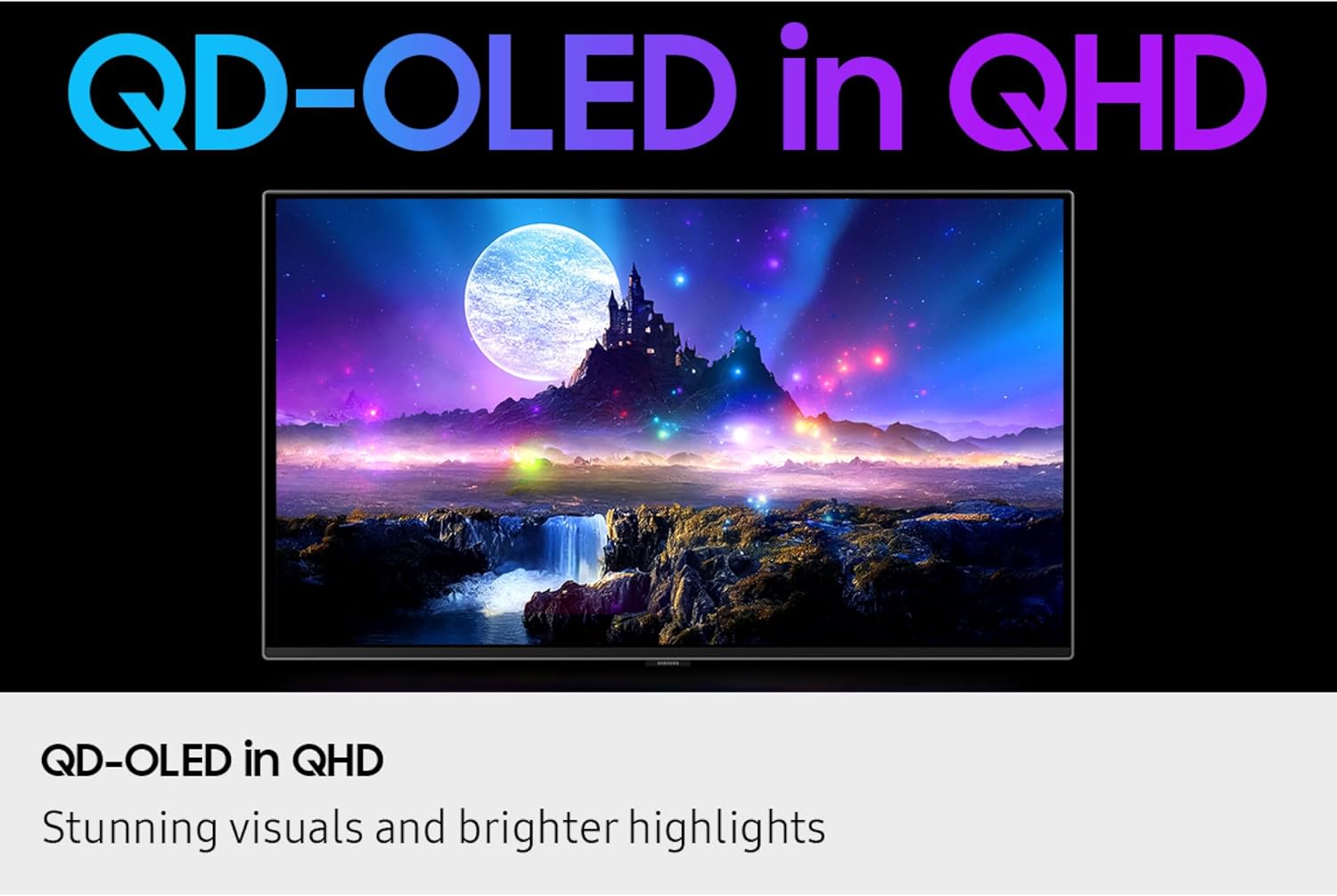Samsung 27' Odyssey OLED G6 G60SF QHD QD-OLED Gaming Monitor, 500Hz Refresh Rate, 0.03ms (GtG) Response Time, G-Sync Compatible, VESA DisplayHDR TrueBlack 500, LS27FG602SNXZA, 2025, 3 Yr Warranty