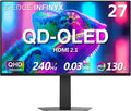Z-Edge 27 inch OLED Gaming Monitor, 2K QHD 240Hz Monitor, 0.03ms GTG Computer Monitor, 1500000:1 Contrast Ratio, 120% sRGB, 1.07B Colors, X27 Frameless Bezel, Height Adjustable, DPx2, HDMI x2