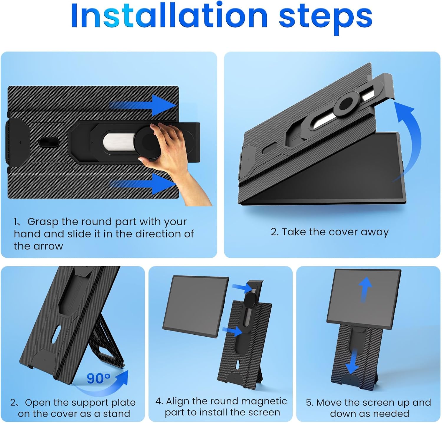 Portable Monitor for Laptop - Laptop Screen Extender HDMI USB C Travel External Display with Stand Gaming Monitor for PC MAC Switch Phone Computer Xbox PS4/5 - D1