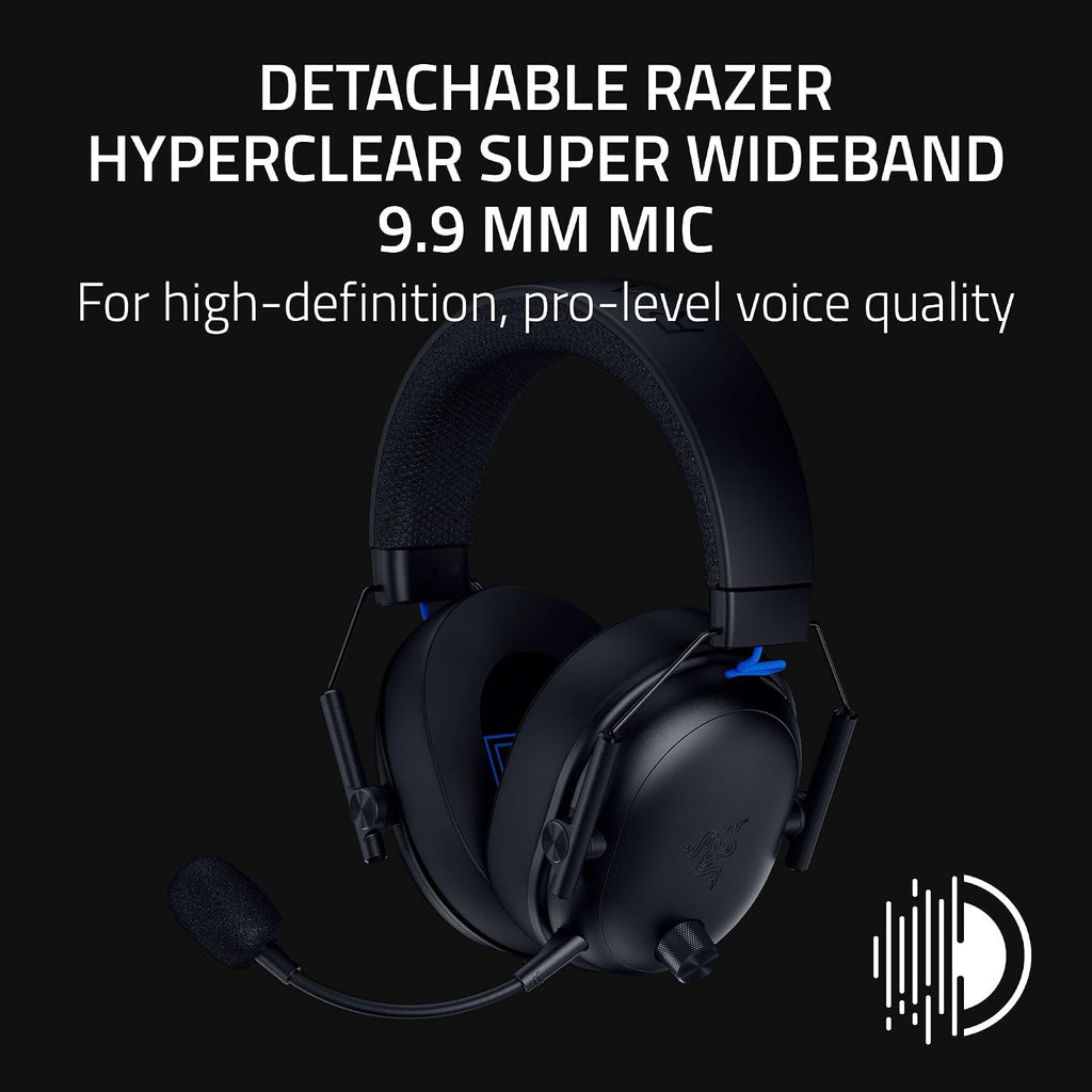 Razer BlackShark V3 Wireless Gaming Headset for PS5: 50mm Drivers - Super Wideband Mic - 2.4 GHz, Bluetooth - Works with PC, Mac, Nintendo Switch, Smartphone - Long Battery Life - Black