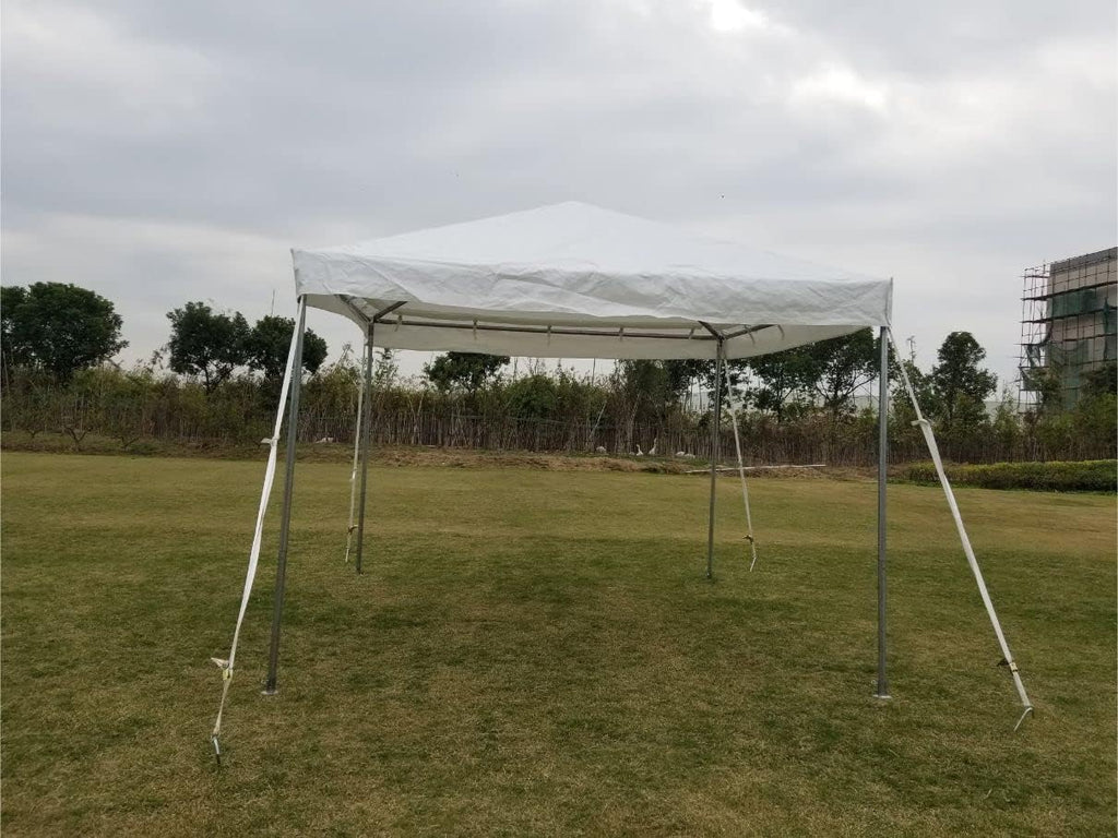 Party Tents Direct 10x10 Heavy-Duty Waterproof Canopy Tent, White Vinyl Commercial Frame Tent with Galvanized Steel Poles, Outdoor Gazebo Pavilion for Weddings Parties Events Camping and Trade Shows