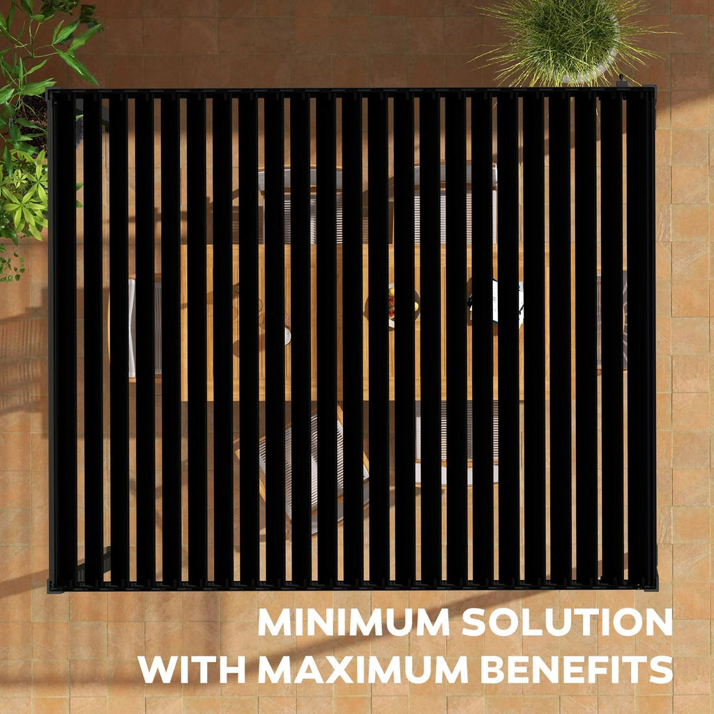 MIRADOR 80S Louvered Pergola 10' x 20', Modern Style with Adjustable Louvers and Integrated Drainage System for Deck Garden Yard, Easy Installation, Plus Size, Charcoal