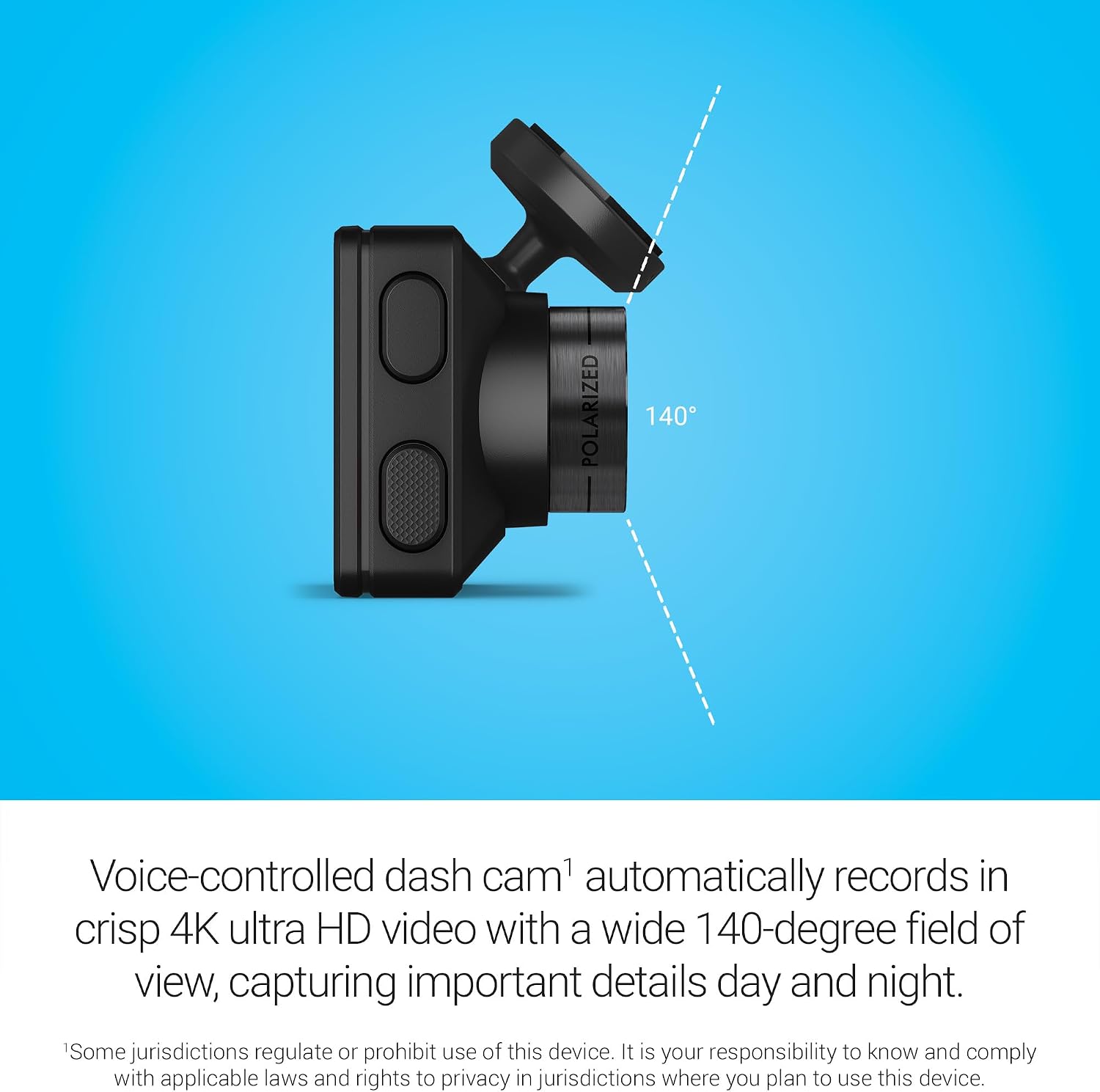 Garmin Dash Cam™ X310, Compact 4k Ultra HD Touchscreen Dash Cam with a 140-degree Field of View, Built in Clarity™ Polarizer, Voice Controlled, GPS, 2.4' Display, Automatic Recording